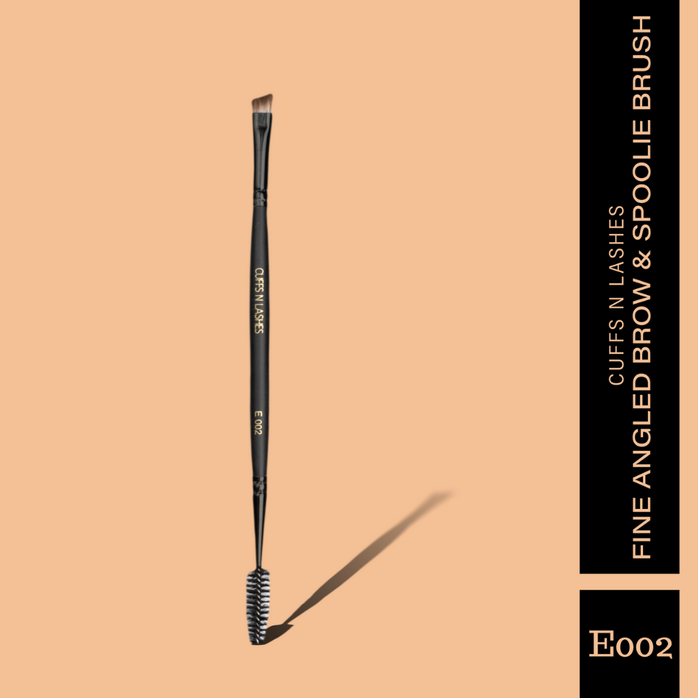 Cuffsnlashes Makeup Brushes E002 - Fine Angled Brow Brush & Spoolie