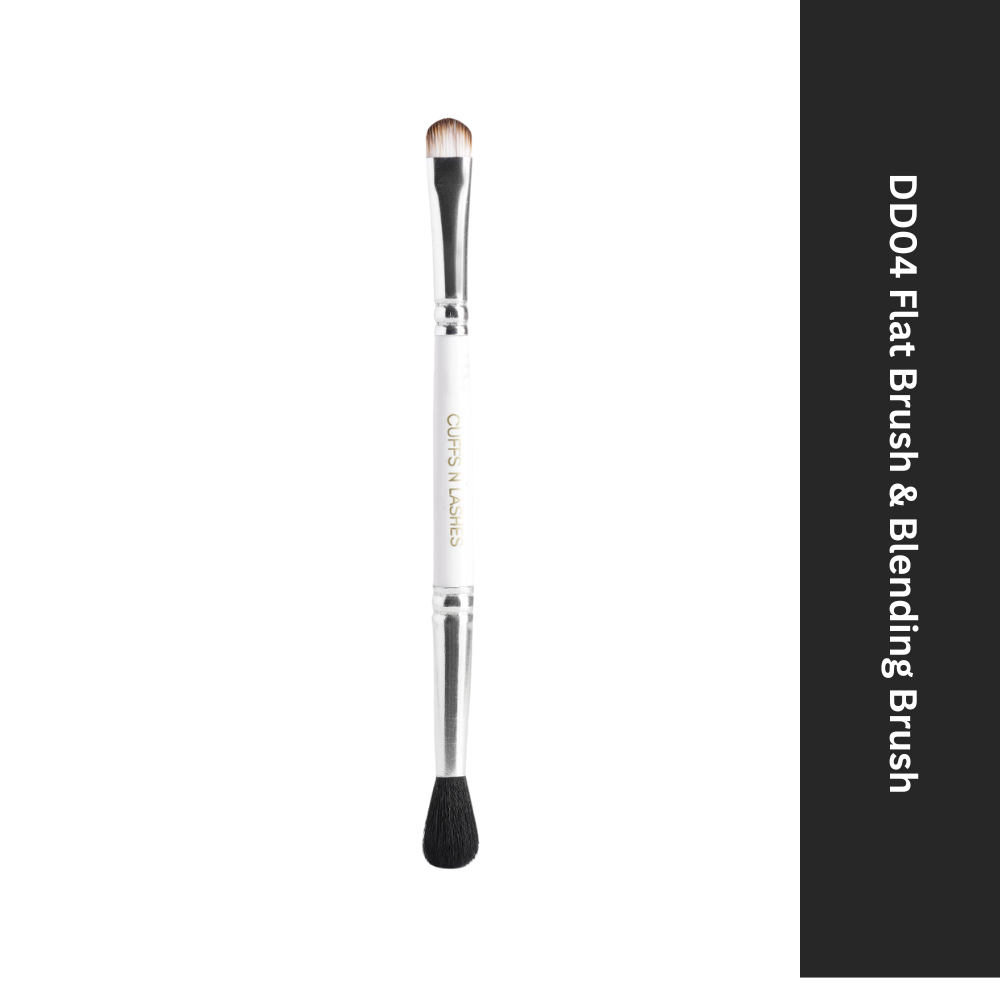 CUFFS N LASHES Double Duty Small Flat Brush & Fluppy Blending Brush - DD06