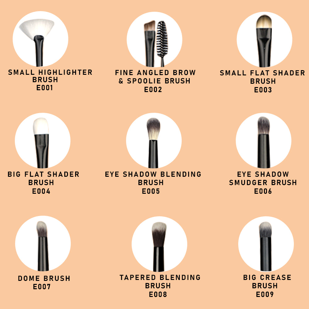 Cuffs N Lashes Eye Brushes Set Of 9