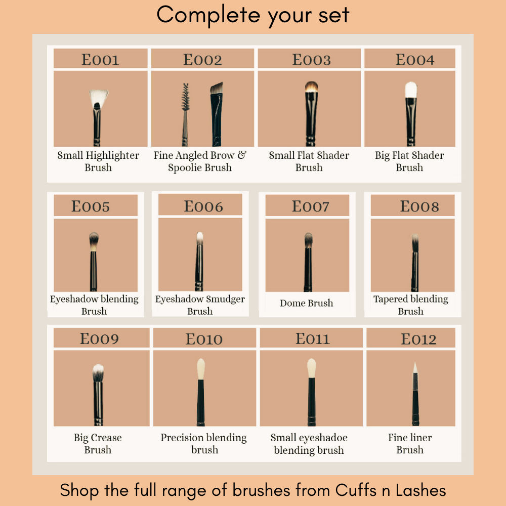 Cuffsnlashes Makeup Brushes E002 - Fine Angled Brow Brush & Spoolie