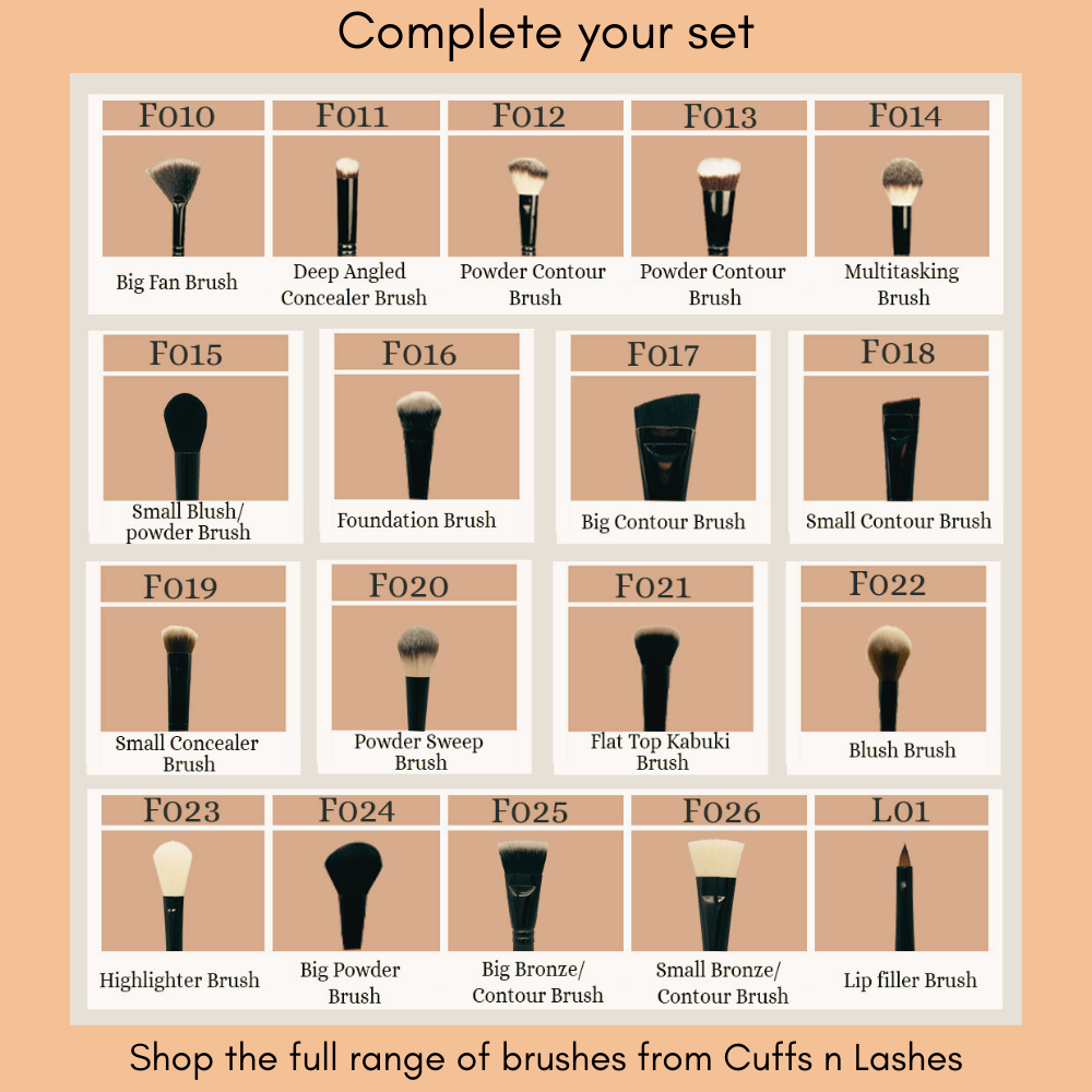 Cuffs N Lashes Makeup Brushes, F026 SMALL BRONZER/CONTOUR BRUSH