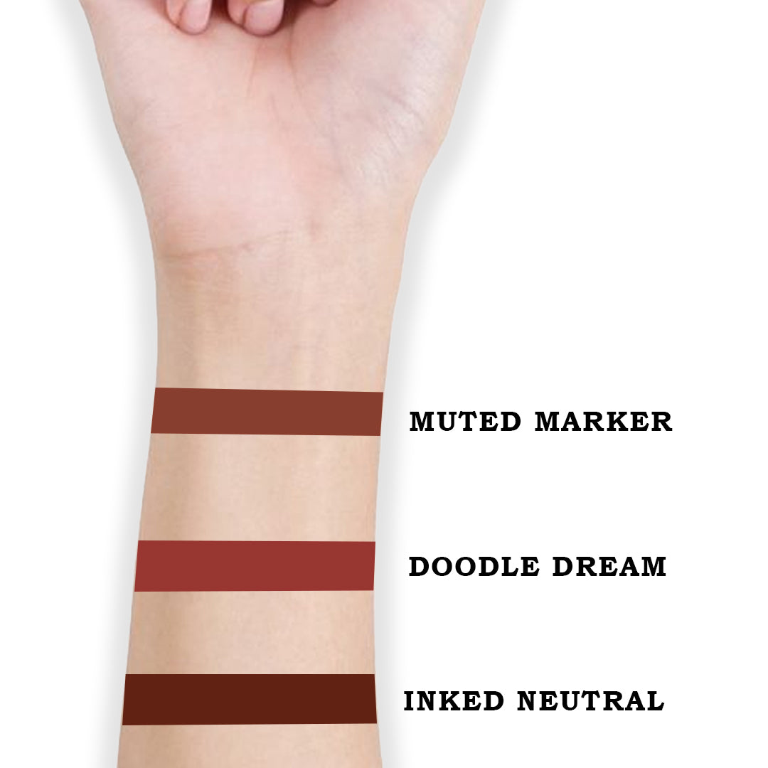 Cuffs N Lashes Doodle Lips Mini Creamy Matte Lipsticks (Set of 3)