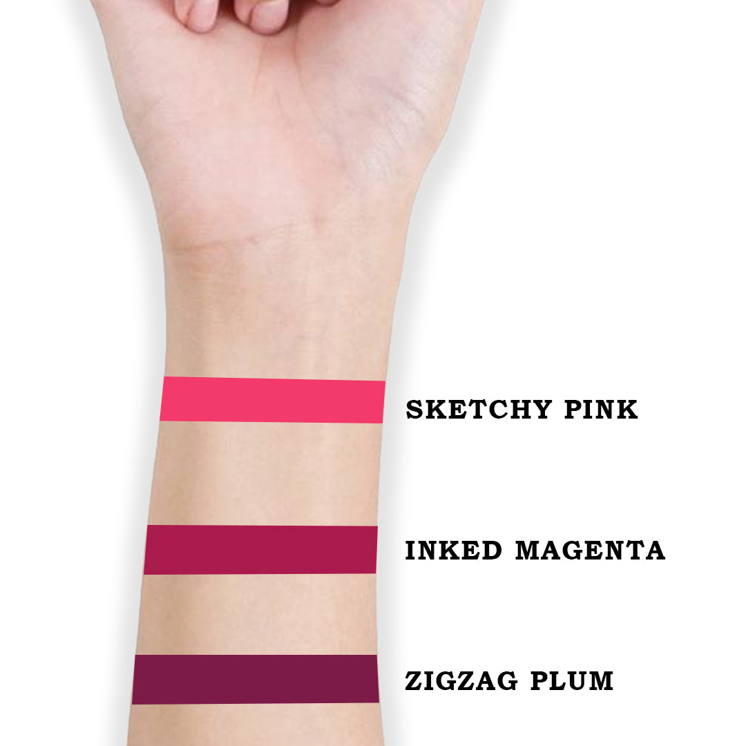 Cuffs N Lashes Doodle Lips Mini Creamy Matte Lipsticks (Set of 3)