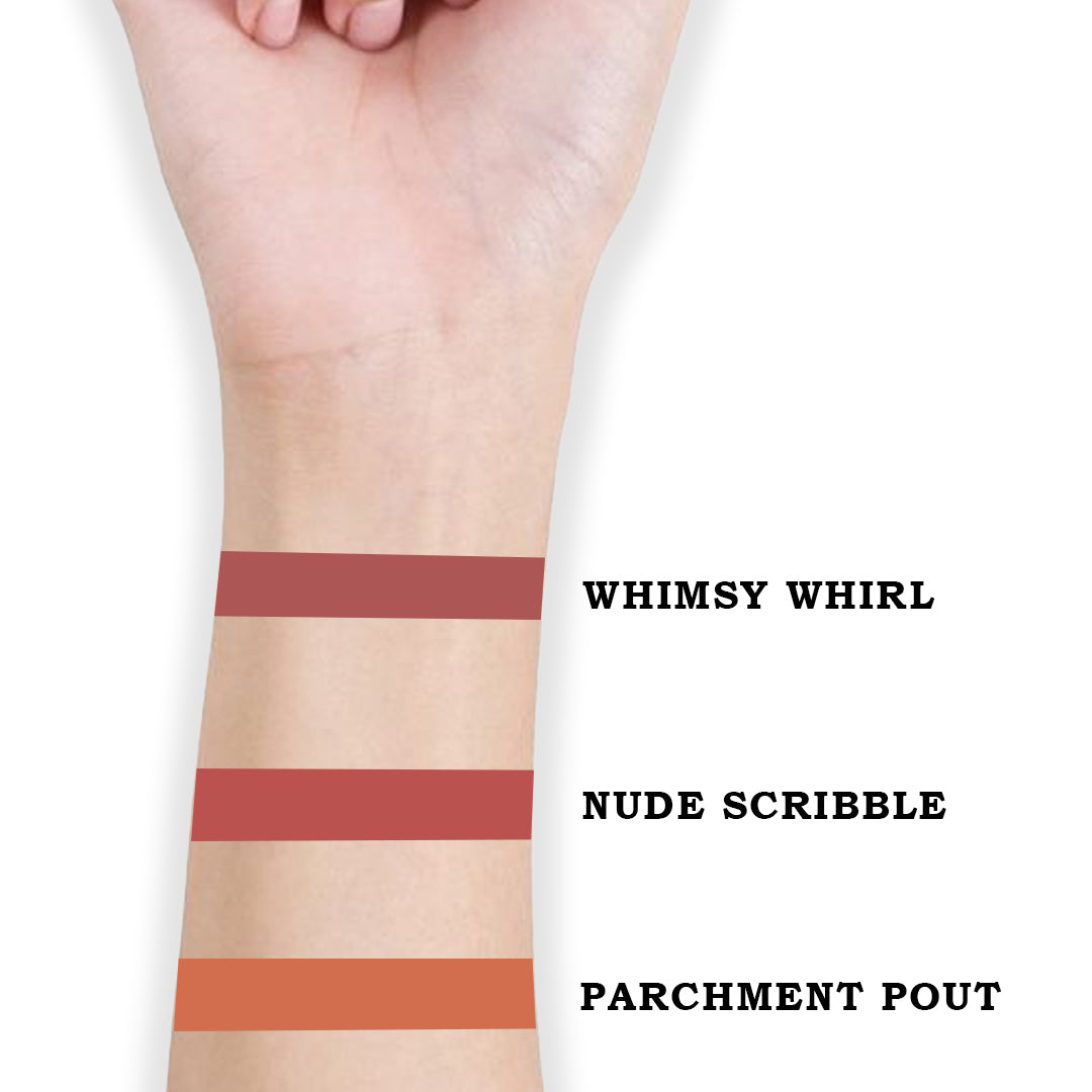Cuffs N Lashes Doodle Lips Mini Creamy Matte Lipsticks (Set of 3)