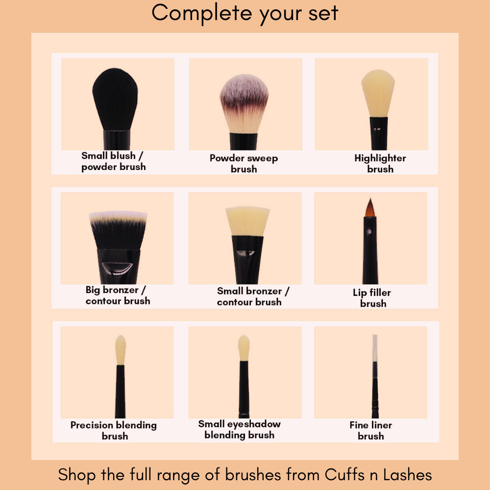 Cuffsnlashes Makeup Brushes E002 - Fine Angled Brow Brush & Spoolie