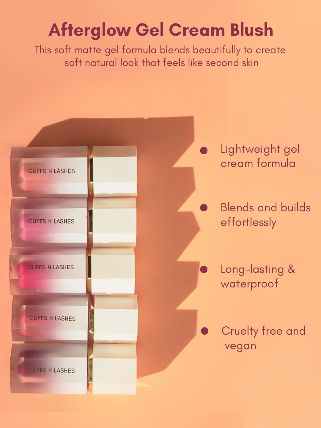 Cuffs N Lashes Afterglow Gel Blush – Lightweight Cream Blush