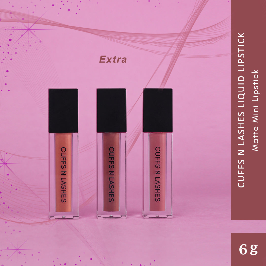 Cuffs N Lashes Matte Mini Liquid Lipstick Extra (Set of 3)