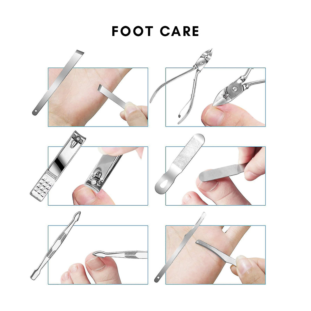 Cuffs N Lashes 16 in 1 Stainless Steel Manicure Pedicure Set