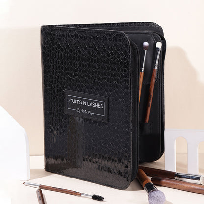 Cuffs N Lashes Zipper Brush Case (Without brushes), Black