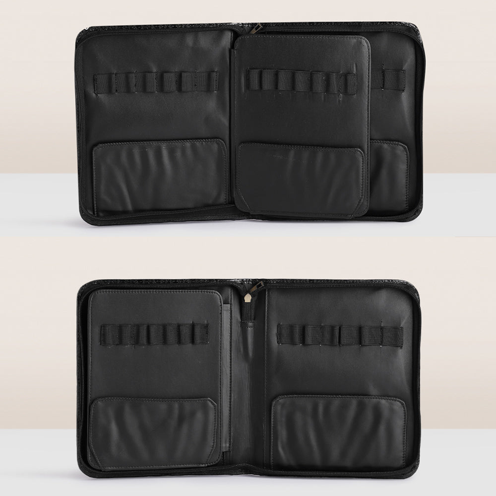 Cuffs N Lashes Zipper Brush Case (Without brushes), Black