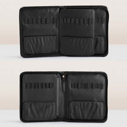 Cuffs N Lashes Zipper Brush Case (Without brushes), Black