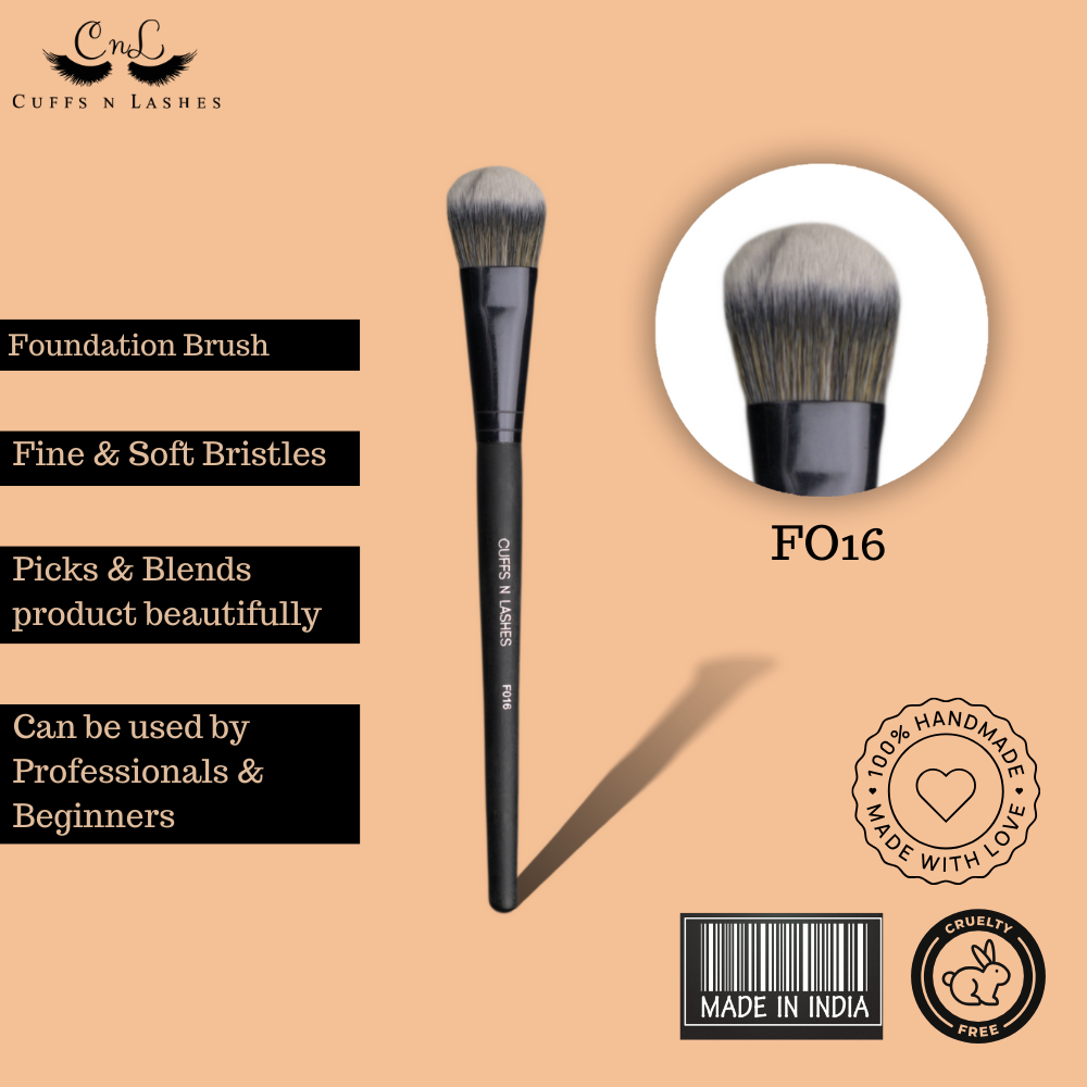 Cuffs N Lashes Makeup Brushes, F016 - Foundation Brush