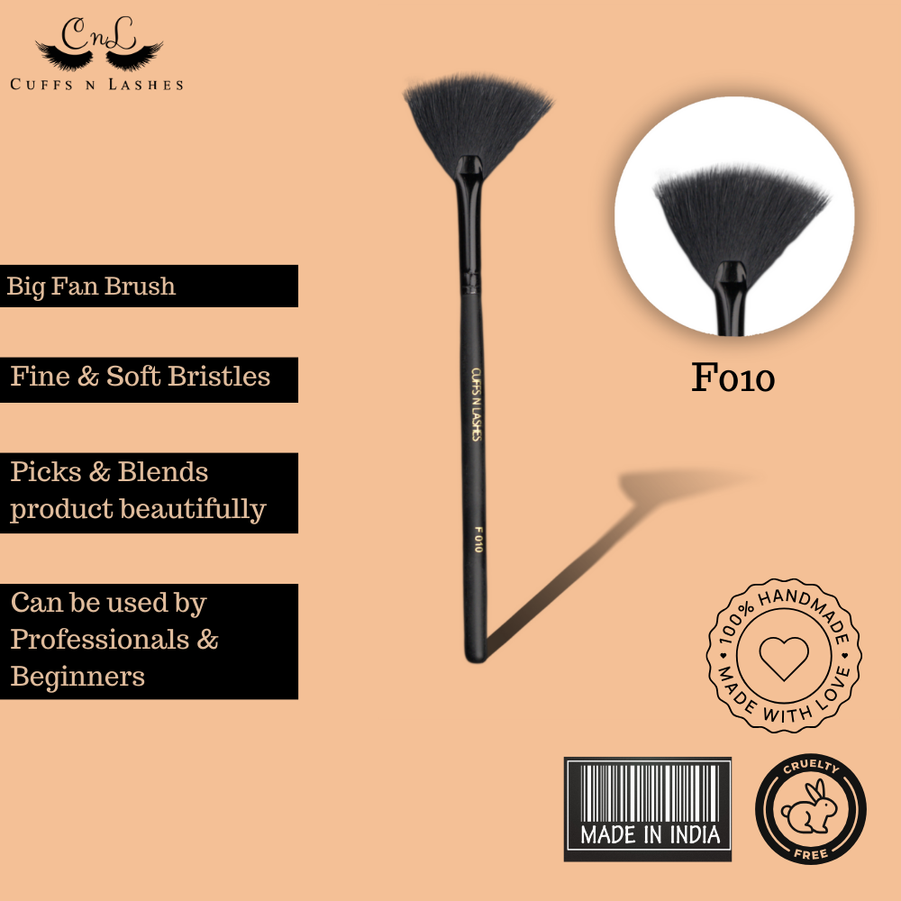 Cuffs N Lashes Makeup Brushes, F010 Big Fan Brush