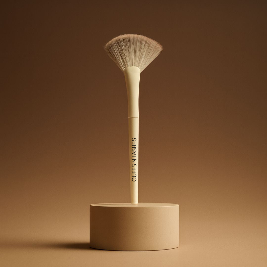 Cuffs n Lashes Pro Makeup Brush – Fan Highlighter Brush