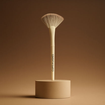Cuffs n Lashes Pro Makeup Brush – Fan Highlighter Brush