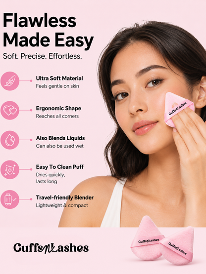 Cuffs N Lashes Pizza Puff - Soft Velvet Makeup Puff