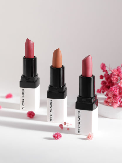 Cuffs N Lashes Doodle Lips Mini Creamy Matte Lipsticks (Set of 3)