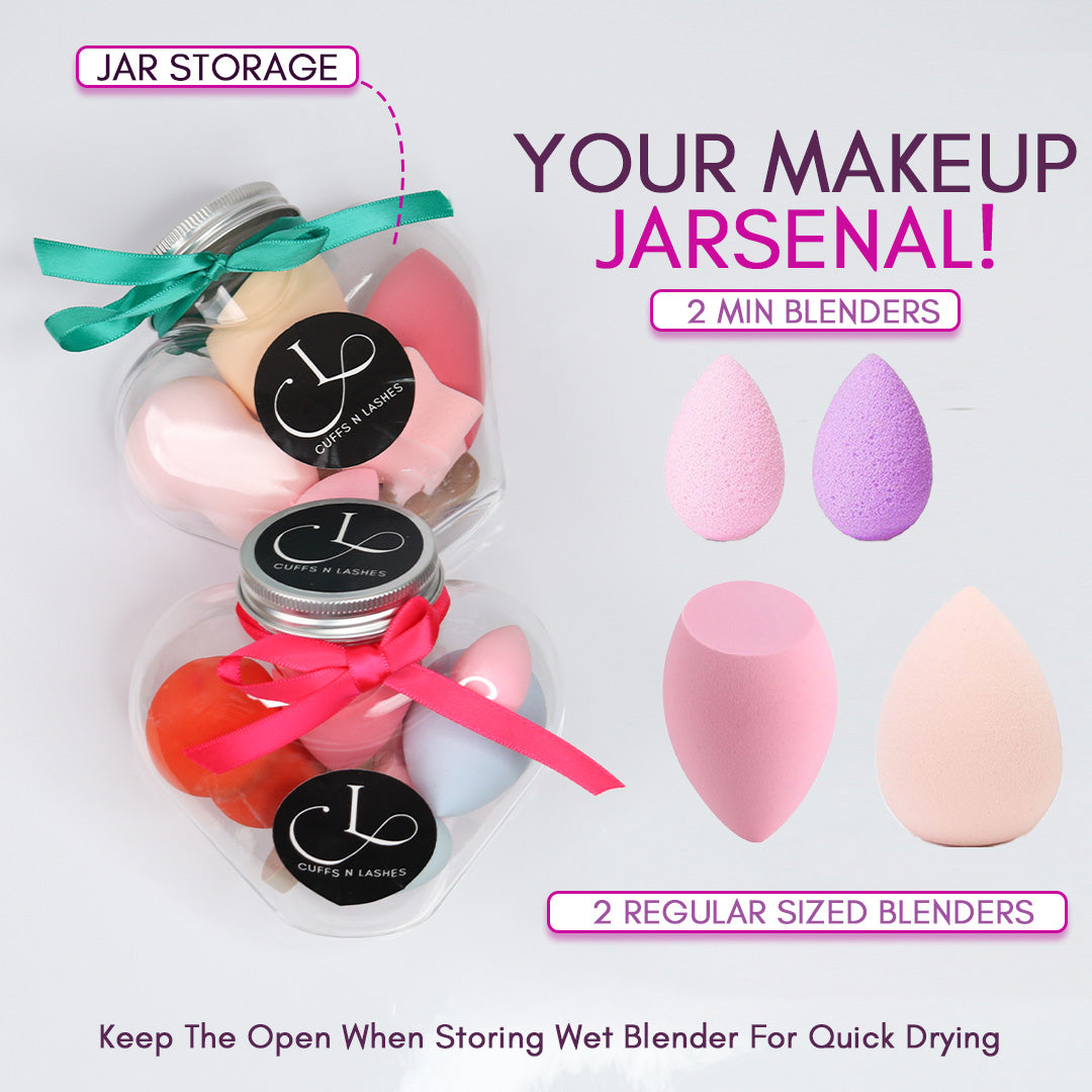 Cuffs N Lashes Multi Makeup Blender/Sponge Jar
