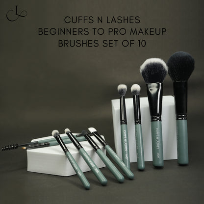 Cuffs N Lashes Mini Makeup Brushes Set Of 10
