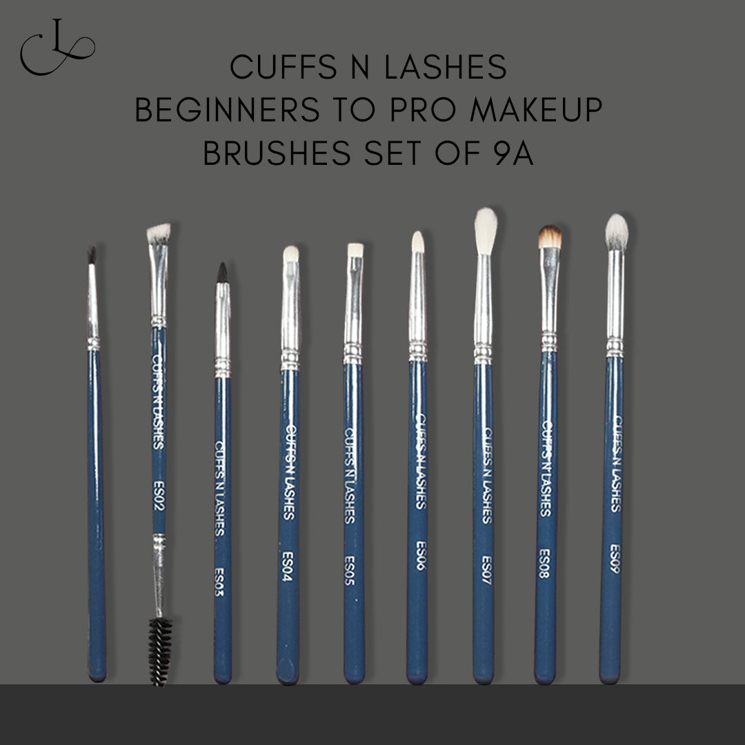 Cuffs N Lashes, The ULTIMATE Eye Brush set, Set of 9(A)