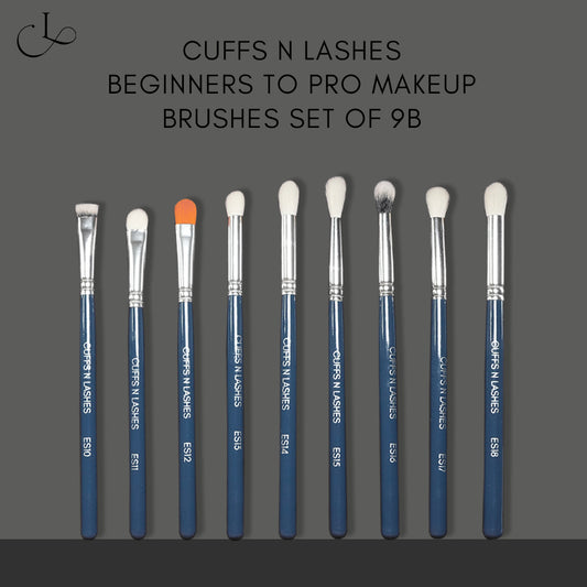 Cuffs N Lashes, The ULTIMATE Eye Brush set, Set of 9(B)