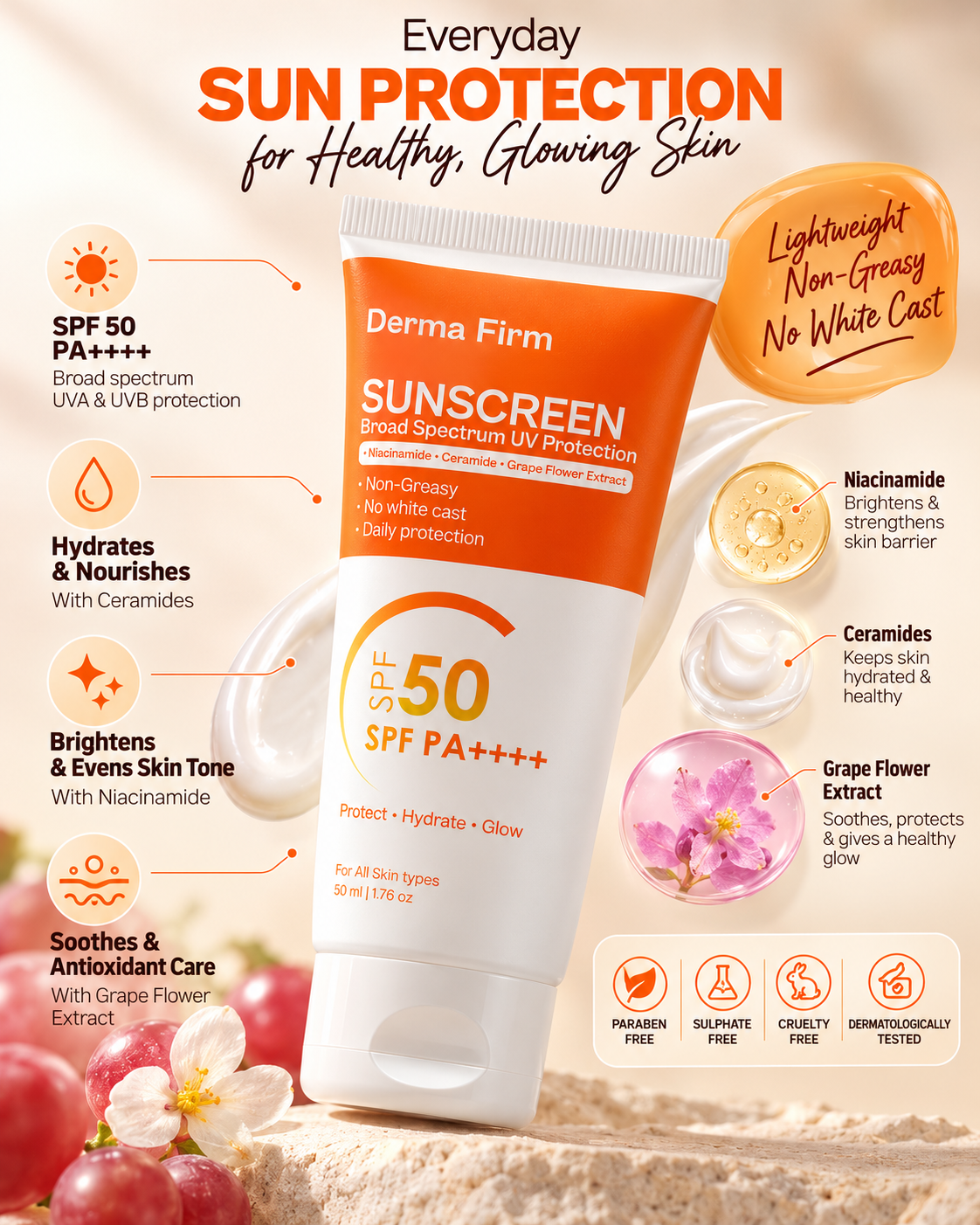 Derma Firm Sunscreen SPF 50 PA++++