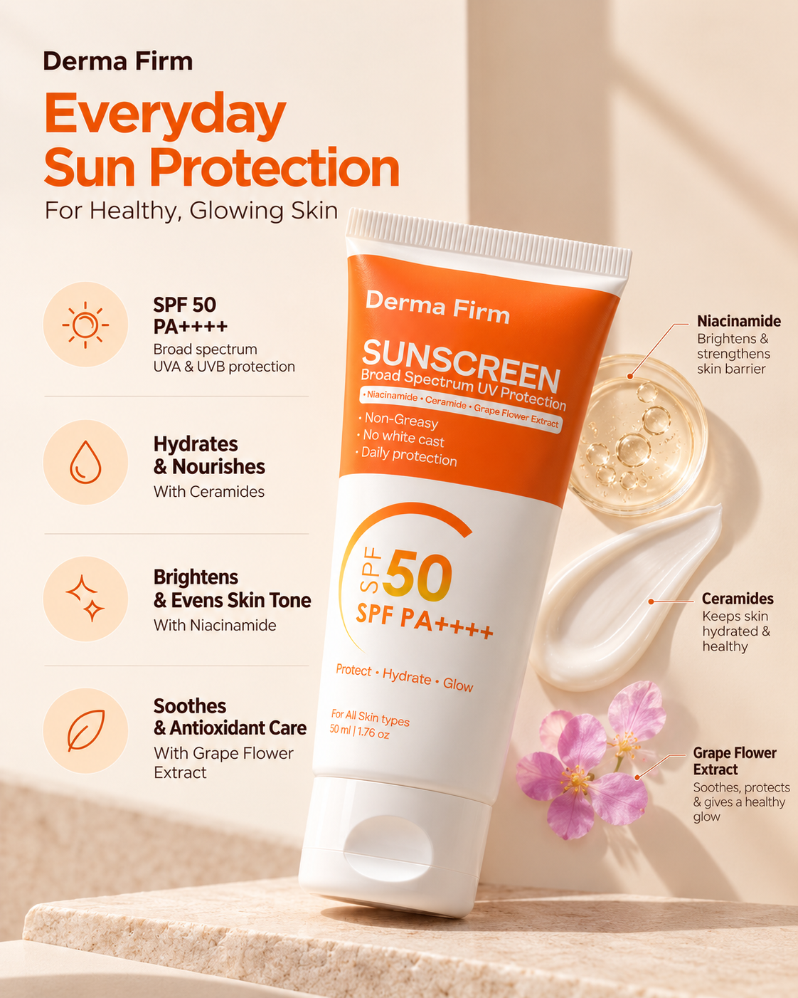 Derma Firm Sunscreen SPF 50 PA++++