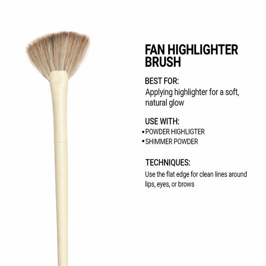 Cuffs n Lashes Pro Makeup Brush – Fan Highlighter Brush