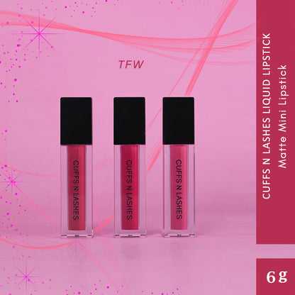 Cuffs N Lashes Matte Mini Liquid Lipstick (Set of 3)