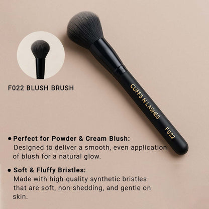 Cuffs N Lashes Makeup Brushes, F022 - Blush Brush
