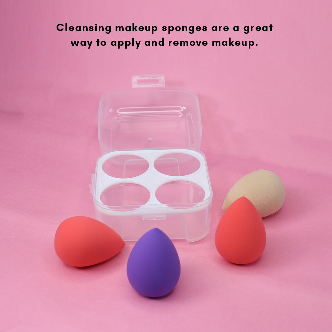 Cuffs N Lashes Makeup Blender/Sponge Set of 4 Multicolor