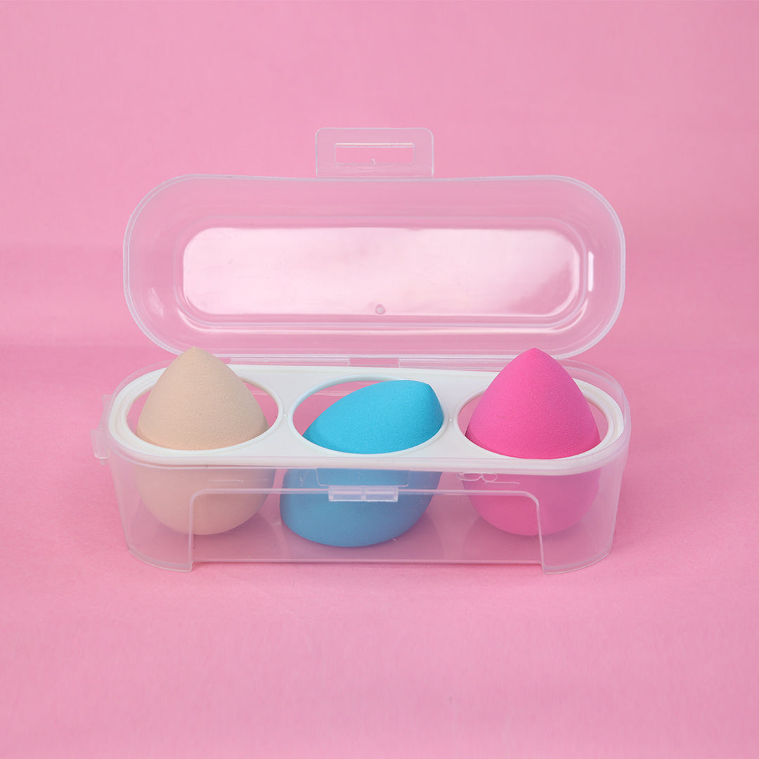 Cuffs N Lashes Makeup Blender/Sponge Set of 3 Multi Color 2normal 1 slant cut