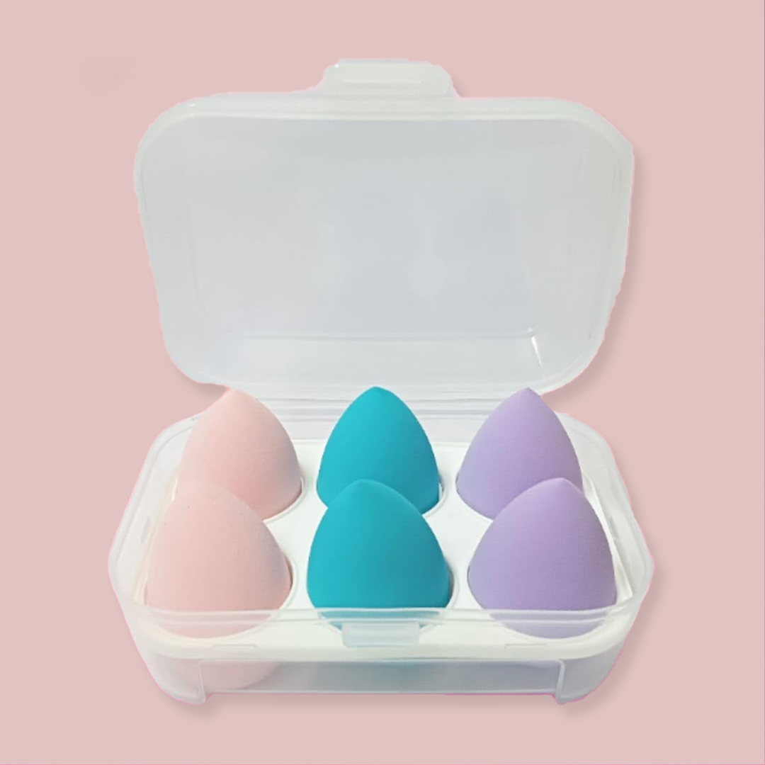 Cuffs N Lashes Makeup Blender/Sponge Set of 6 Multicolor