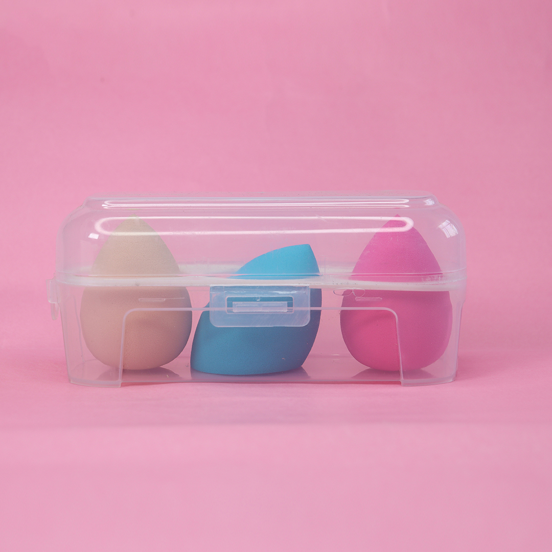 Cuffs N Lashes Makeup Blender/Sponge Set of 3 Multi Color 2normal 1 slant cut