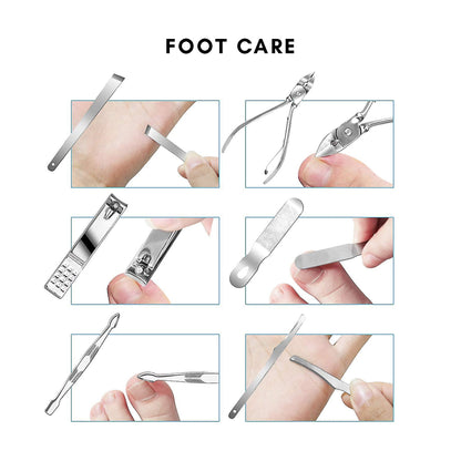 Cuffs N Lashes 16 in 1 Stainless Steel Manicure Pedicure Set