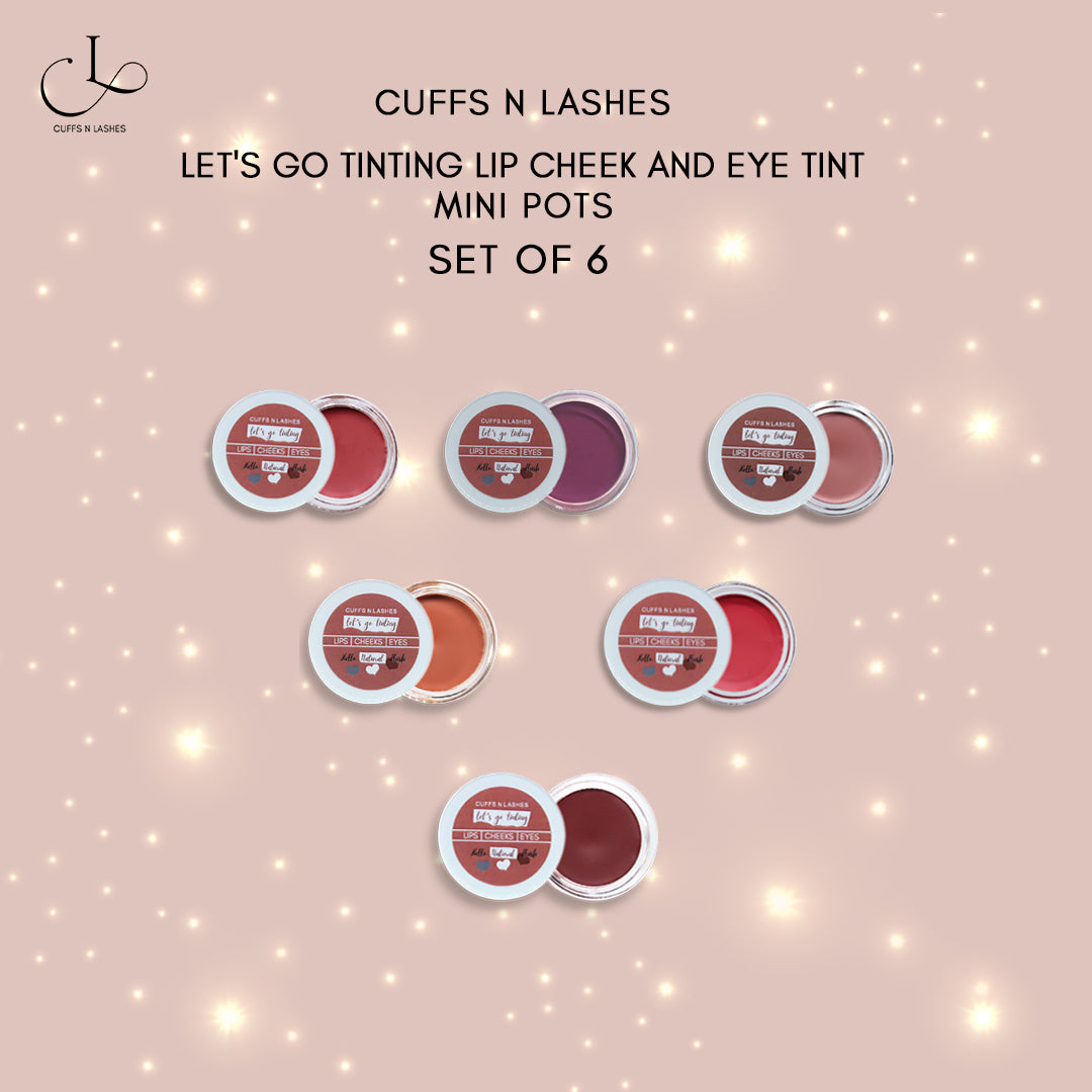 Cuffs N Lashes Let's Go Tinting | Lip, Cheek, Eye Tint - Set of 6(Mini)