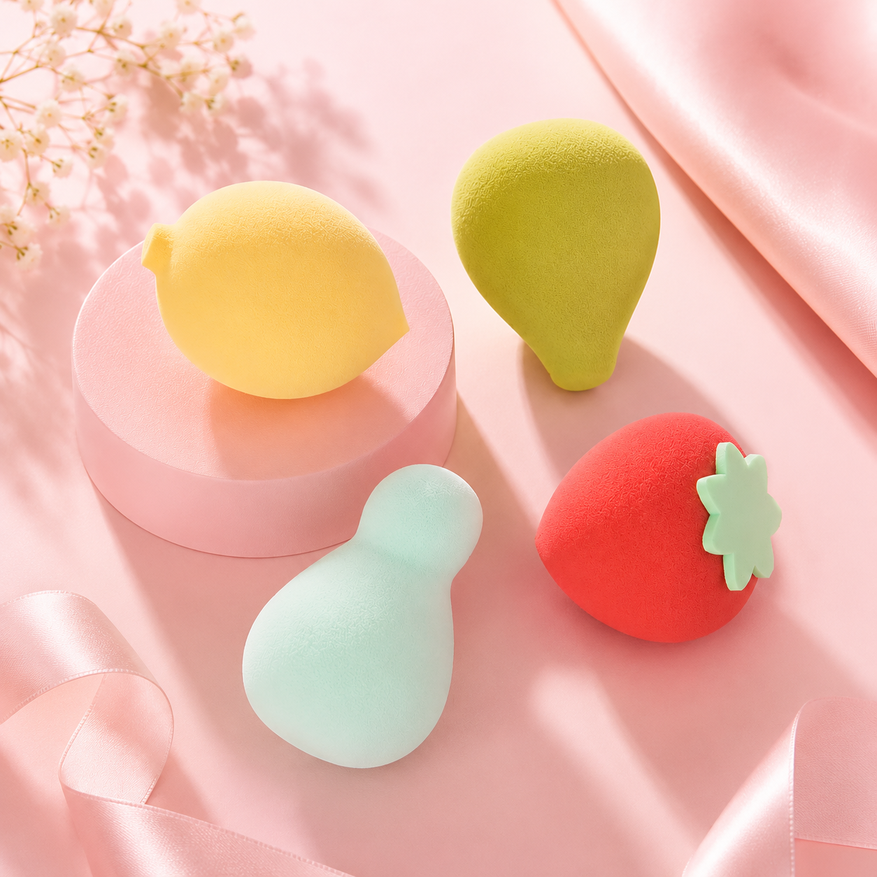 Cuffs N Lashes Makeup Blender/Sponge Set of 4 - Fruit Series