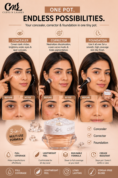 CUFFS N LASHES Coverpot + F016 Flawless Base Duo | Pick you shade