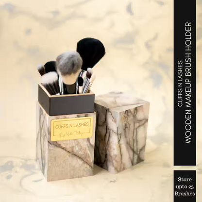 Cuffs N Lashes Marble Makeup Brush Holder (Without Brushes)