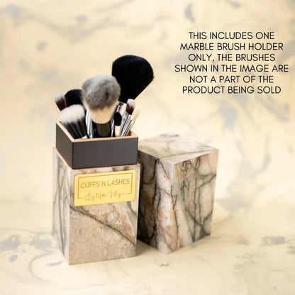 Cuffs N Lashes Marble Makeup Brush Holder (Without Brushes)