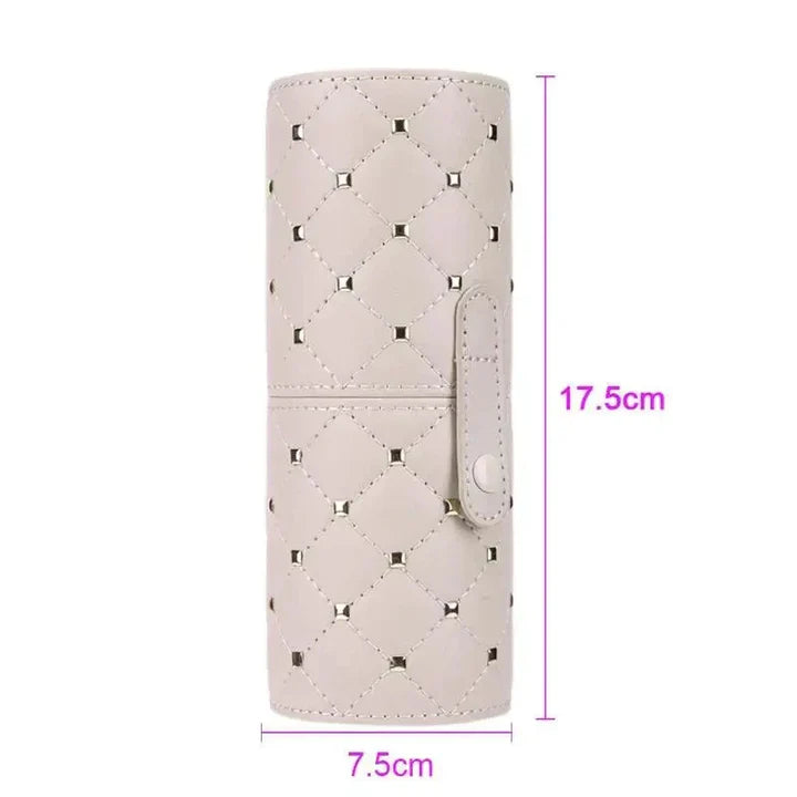 CUFFS N LASHES Makeup Brush Holder PU Leather