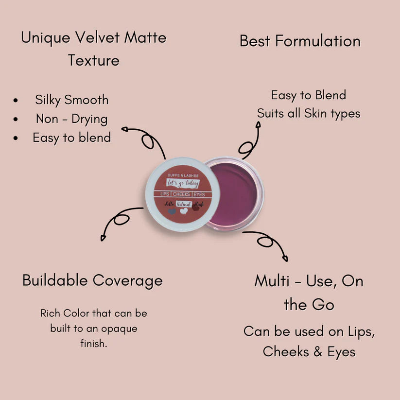 Cuffs N Lashes Let’s Go Tinting Set of 6 – Mini  Lip, Cheek & Eye Tints